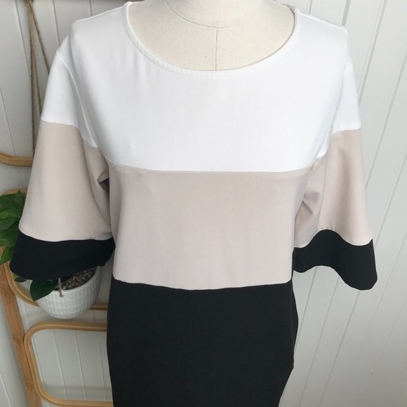 Shona Joy Tri-Colour Band Short Sleeve Dress - Picture 3 of 8